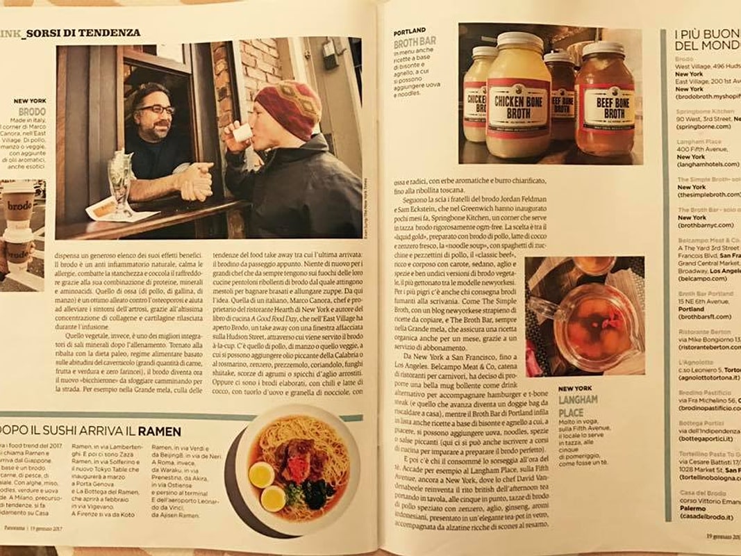 Seconda pagina del servizio di rivista sul brodo